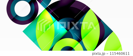Circles and petals. Geometric beautiful abstract minimal template for Wallpaper, Banner, Background, Card, Book Illustration, landing page Circles and petals. Geometric beautiful abstract minimal template for Wallpaper, Banner, Background, Card, Book Illustration, landing page 115460611