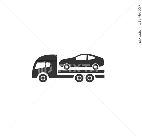 Tow car evacuation icon flat Tow car evacuation icon flat 115460657