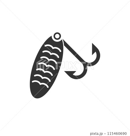 Fishing tackle icon flat Fishing tackle icon flat 115460690