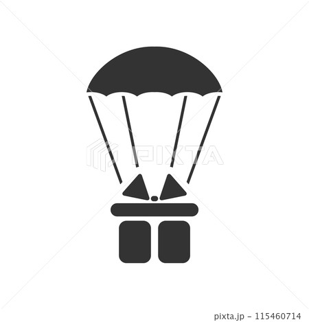 Parachute gift box package icon flat Parachute gift box package icon flat 115460714