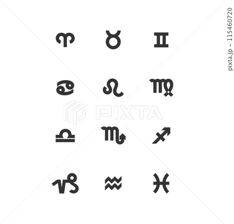 Zodiac icon flat 115460720