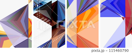 Triangle blend geometric concept poster designs for wallpaper, business card, cover, poster, banner, brochure, header, website 115460790