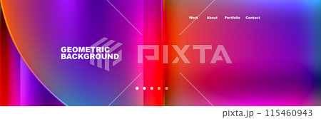 Round triangles and squares web site page template. Vector Illustration For Wallpaper, Banner, Background, Card, Book Illustration, landing page Round triangles and squares web site page template. Vector Illustration For Wallpaper, Banner, Background, Card, Book Illustration, landing page 115460943