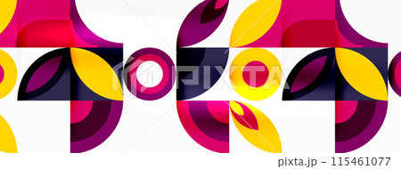 Circles and petals. Geometric beautiful abstract minimal template for Wallpaper, Banner, Background, Card, Book Illustration, landing page 115461077