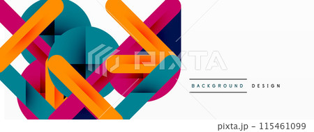Colorful lines with shadows. Geometric background design. Vector Illustration For Wallpaper, Banner, Background, Card, Book Illustration, landing page 115461099