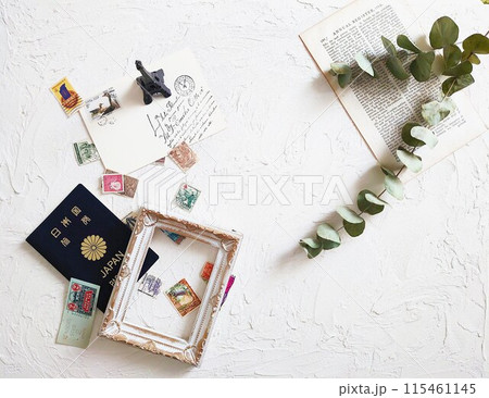 おしゃれな切手とフレーム おしゃれな切手とフレーム 115461145