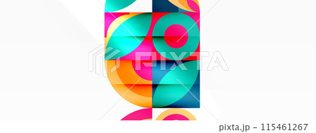 Circles and petals. Geometric beautiful abstract minimal template for Wallpaper, Banner, Background, Card, Book Illustration, landing page Circles and petals. Geometric beautiful abstract minimal template for Wallpaper, Banner, Background, Card, Book Illustration, landing page 115461267