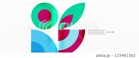 Circles and petals. Geometric beautiful abstract minimal template for Wallpaper, Banner, Background, Card, Book Illustration, landing page 115461302