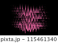 Graphic wave effect pink 3d waves on black background. Gloomy background for Halloween, technology and geometric shapes 115461340