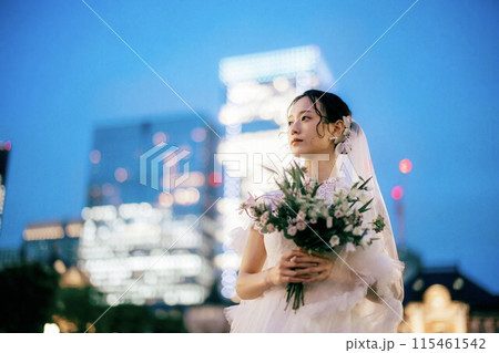 夜の東京駅と花嫁 115461542