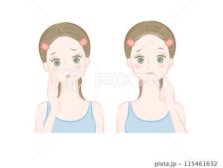 肌を気にする女性 肌を気にする女性 115461632