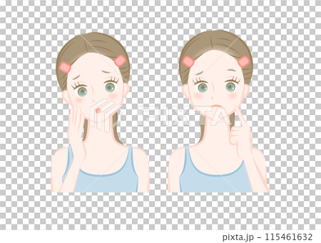 肌を気にする女性 肌を気にする女性 115461632