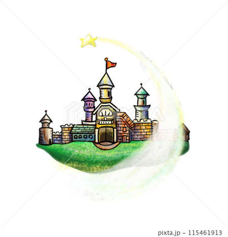 mediaeval castle with a star illustration 115461913