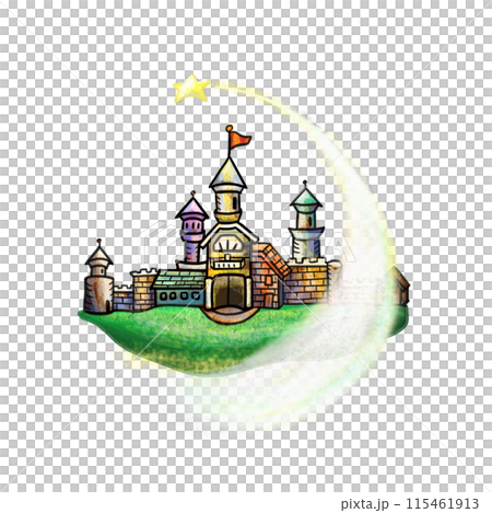 mediaeval castle with a star illustration 115461913