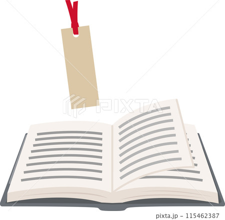 開いた本と栞 開いた本と栞 115462387