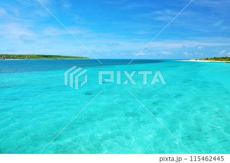 沖縄 宮古島 夏の青空と海 沖縄 宮古島 夏の青空と海 115462445