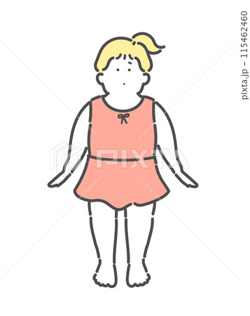 水着を着た女の子のイラスト　子ども　プール 115462460