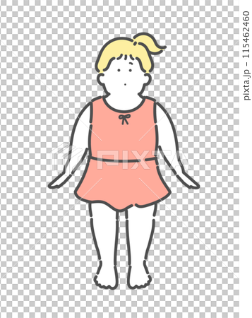 水着を着た女の子のイラスト　子ども　プール 115462460