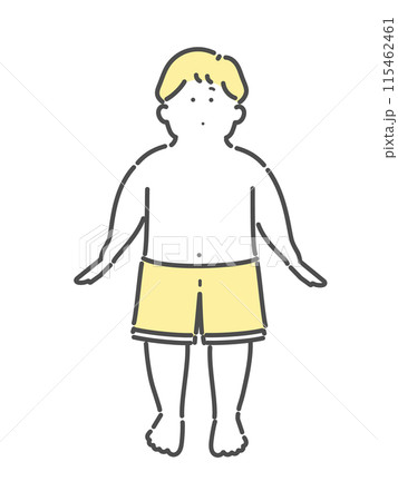 水着を着た男の子のイラスト　子ども　プール　 115462461