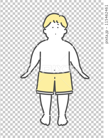 水着を着た男の子のイラスト　子ども　プール　 115462461