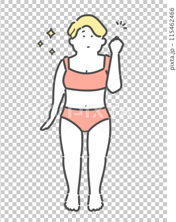 一個成功節食的女人的插圖 一個成功節食的女人的插圖 115462466