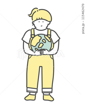 地球と女性イラスト 地球と女性イラスト 115462470