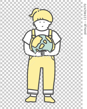 地球と女性イラスト 地球と女性イラスト 115462470