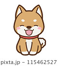 お座りをしている笑顔の柴犬　背景なしイラスト 115462527