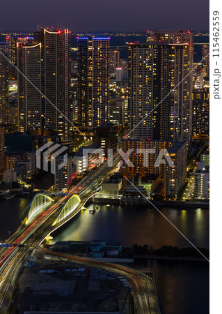 東京夜景　カレッタ汐留からの眺望　勝どき方面 115462559