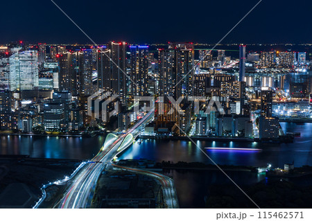東京夜景　カレッタ汐留からの眺望　勝どき方面 115462571