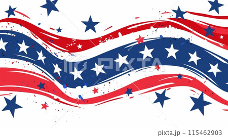 Patriotic Red, White, and Blue Stars and Stripes Pattern Patriotic Red, White, and Blue Stars and Stripes Pattern 115462903