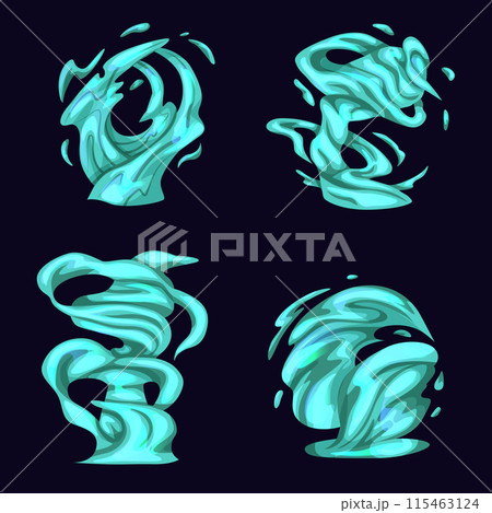 Vfx tornado game cartoon storm effect. Magic tornado swirl with sparkle and glow, fantasy magic wind funnel. Vector magic swirl and energy effect of magic vortex effect illustration Vfx tornado game cartoon storm effect. Magic tornado swirl with sparkle and glow, fantasy magic wind funnel. Vector magic swirl and energy effect of magic vortex effect illustration 115463124