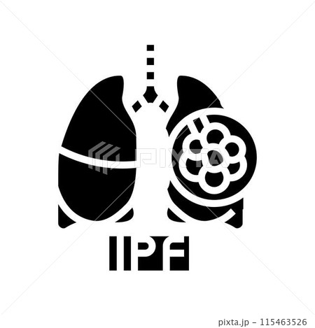 idiopathic pulmonary fibrosis glyph icon vector illustration idiopathic pulmonary fibrosis glyph icon vector illustration 115463526