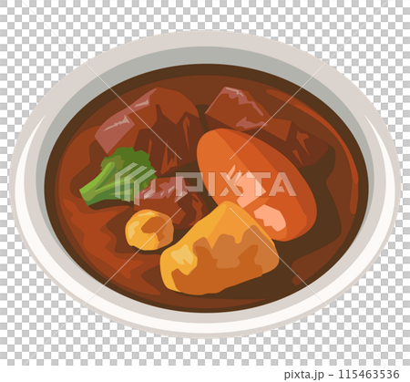 燉牛肉配大切胡蘿蔔和大塊土豆 115463536