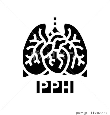 primary pulmonary hypertension glyph icon vector illustration 115463545