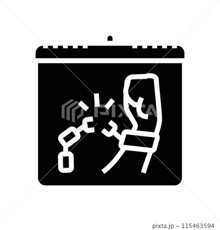 remembrance victims of slavery international day glyph icon vector illustration 115463594