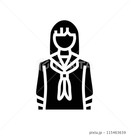 japan school girl glyph icon vector illustration 115463639
