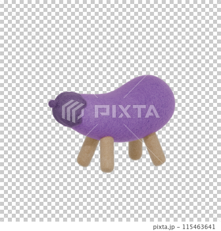羊毛フェルトで作った精霊馬のナス1 115463641