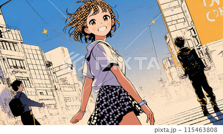 町歩き中の若い女性