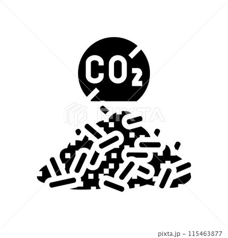 carbon neutral wood pellets glyph icon vector illustration carbon neutral wood pellets glyph icon vector illustration 115463877