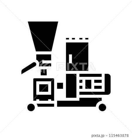 pellet mill wood pellets glyph icon vector illustration 115463878