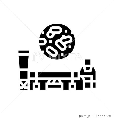 drying wood pellets glyph icon vector illustration drying wood pellets glyph icon vector illustration 115463886