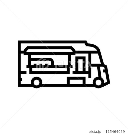 food truck street cafe line icon vector illustration food truck street cafe line icon vector illustration 115464039