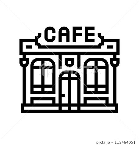 retro street food cafe line icon vector illustration 115464051