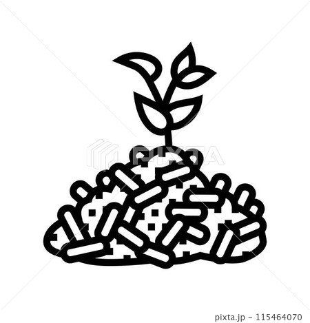 eco friendly wood pellets line icon vector illustration 115464070