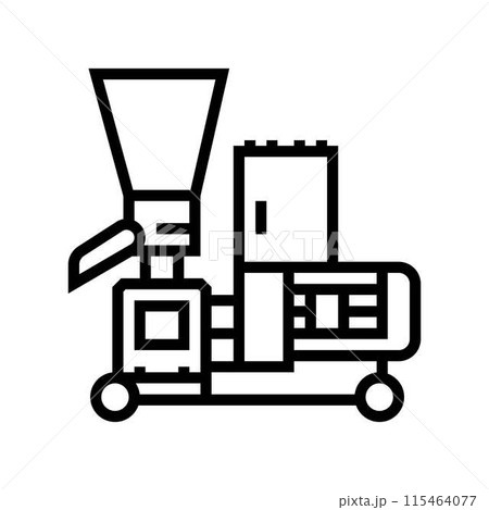 pellet mill wood pellets line icon vector illustration pellet mill wood pellets line icon vector illustration 115464077