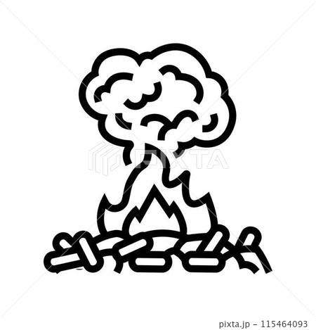 emissions wood pellets line icon vector illustration emissions wood pellets line icon vector illustration 115464093