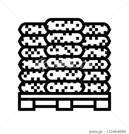 packaging wood pellets line icon vector illustration 115464099
