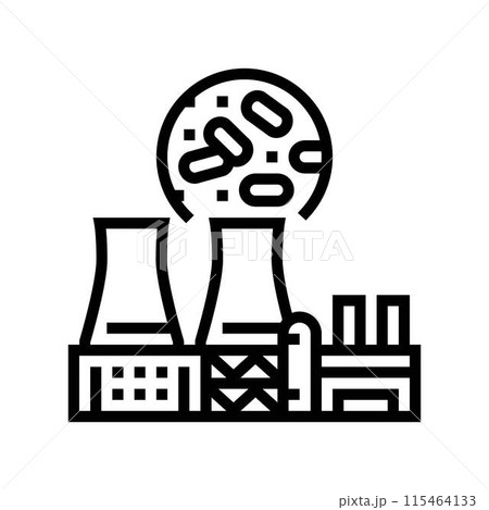 power station wood pellets line icon vector illustration power station wood pellets line icon vector illustration 115464133