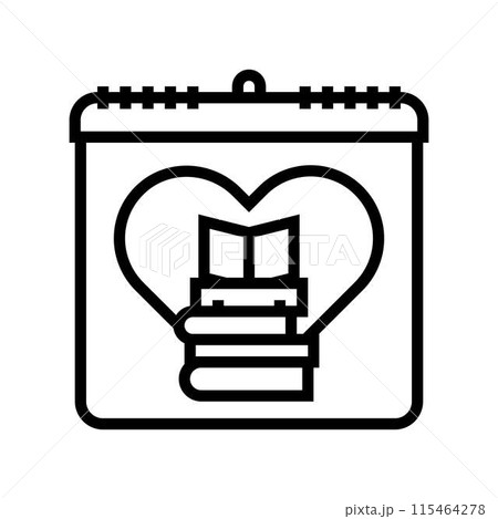 literacy international day line icon vector illustration 115464278